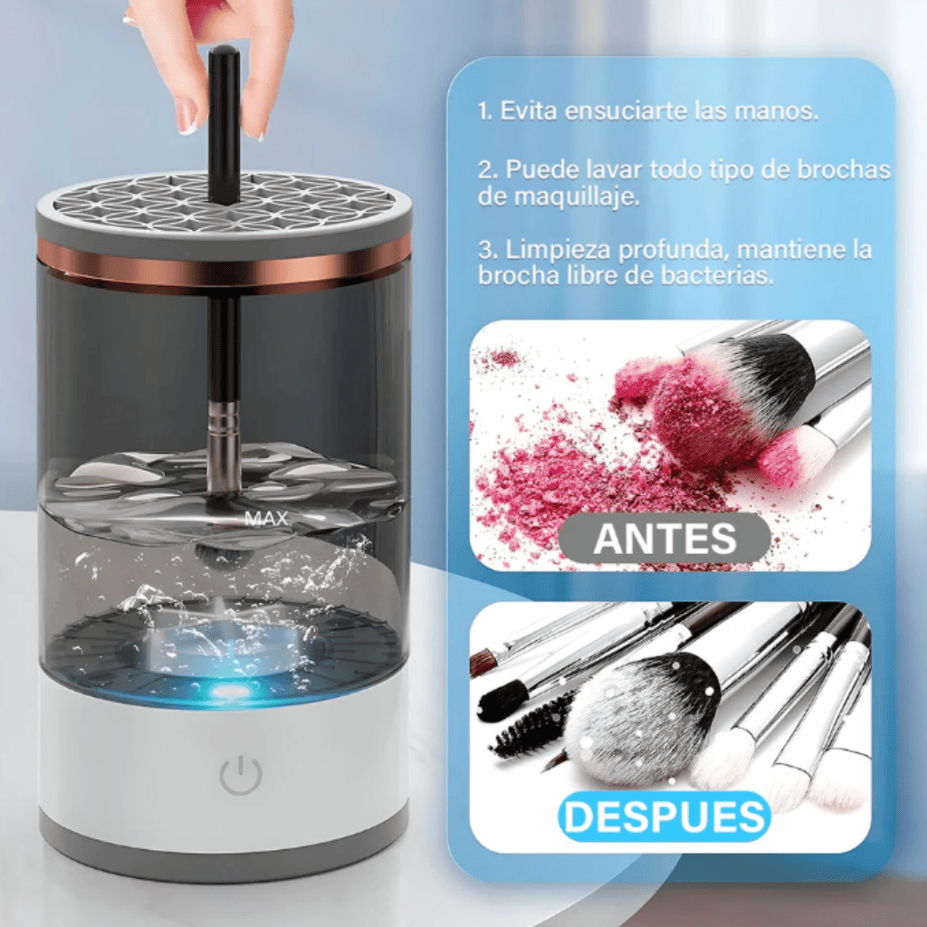 Limpiador de Brochas Eléctrico Recargable, Portátil