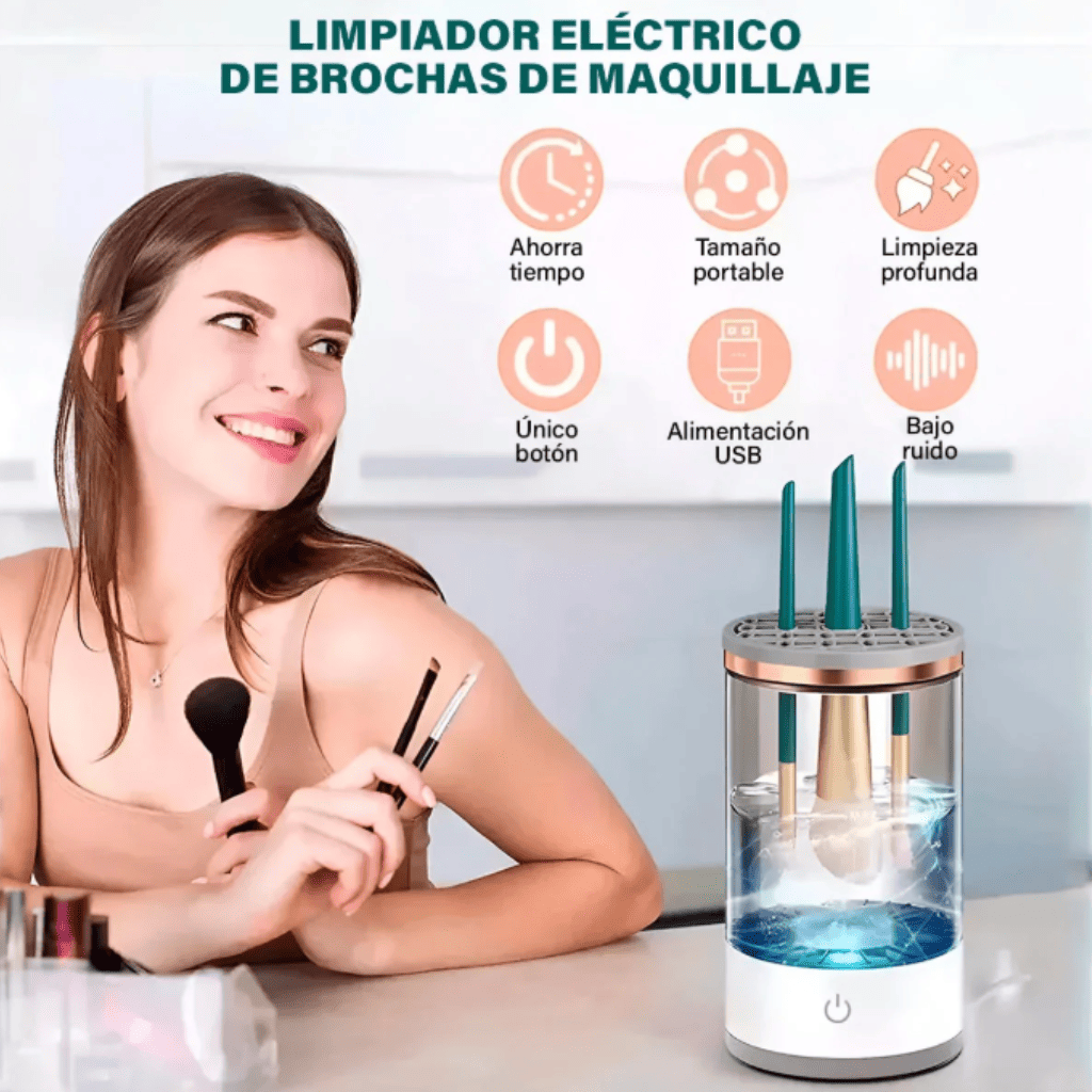 Limpiador de Brochas Eléctrico Recargable, Portátil